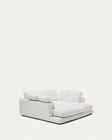 Sofá Gala 3 lugares com chaise longue dupla branco 210 cm