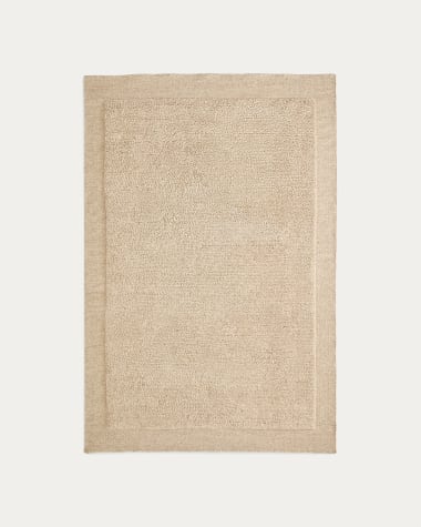Alfombra Marely de lana beige 160 x 230 cm