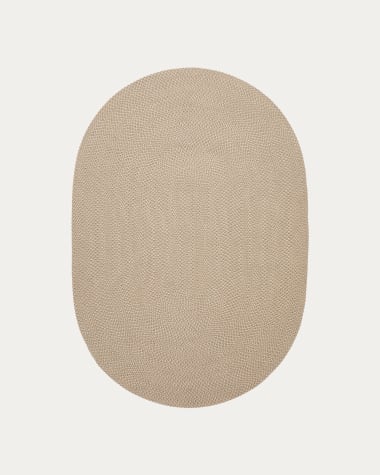 Tappeto ovale Rodhe 100% PET beige 160 x 230 cm