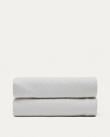 Copriletto Berga in cotone bianco per letto da 180/200 cm