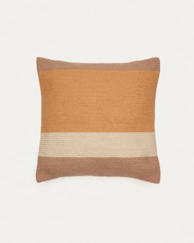 Leeith 100% PET cushion cover in multicolour stripes, 45 x 45 cm