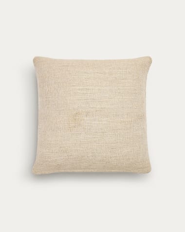 Capa almofada Machiel de viscose e algodão natural y branco 50  x 50 cm
