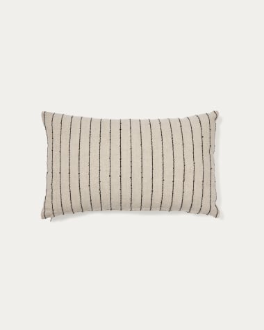 Fodera per cuscino Sanima 100% lino a righe beige 30 x 50 cm