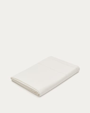 Tovaglia Sempa in lino bianco con ricamo a intaglio, 170 x 230 cm