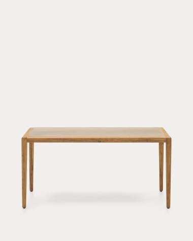Betere tafel in beige polybeton en massief acaciahout 200 x 90 cm FSC 100%