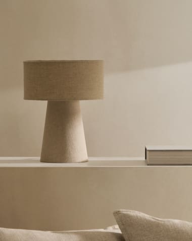 Algaida table lamp in grey fabric