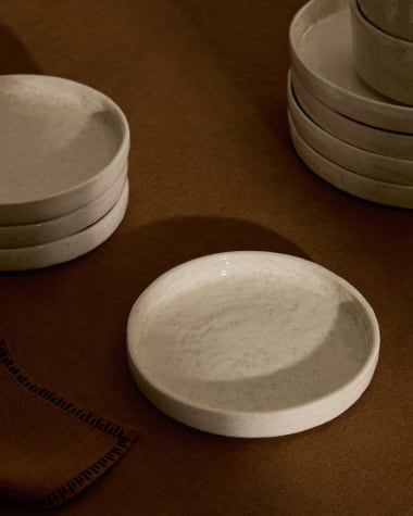 Talerzyk deserowy Setisa z ceramiki w kolorze białym