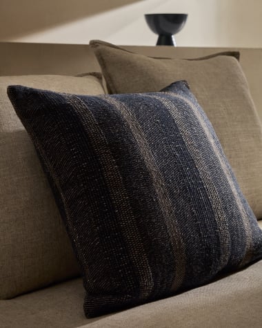 Sunta dark blue striped, cotton cushion cover, 50 x 50 cm