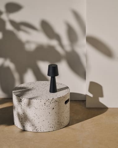 Tavolino Jenell in terrazzo bianco Ø 52 cm