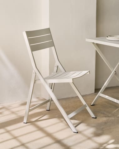 Chaise pliante d'extérieur Torreta en aluminium avec finition blanche