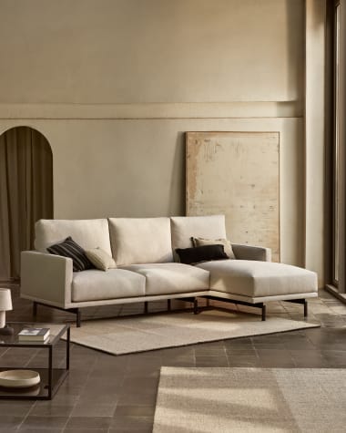 Galene 3-Sitzer Sofa beige mit Chaiselongue rechts 254 cm