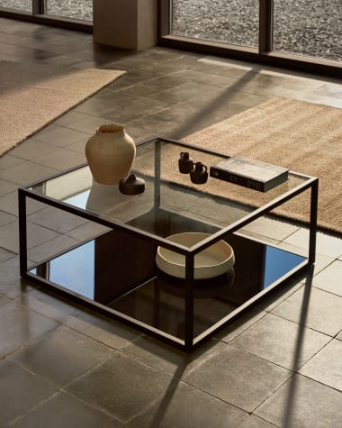 Blackhill black square coffee table 80 x 80 cm
