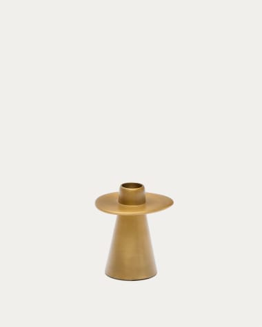 Aiko large gold-coloured aluminium candle holder