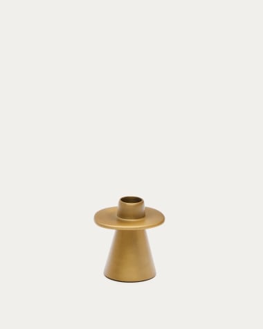 Aiko small gold-coloured aluminium candle holder