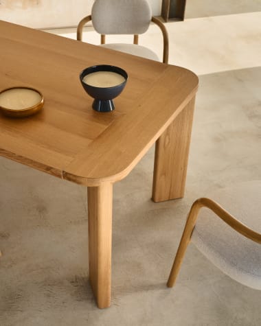 Jondal extendable table made of solid wood and oak veneer, 200 (280) cm x 100 cm FSC 100%