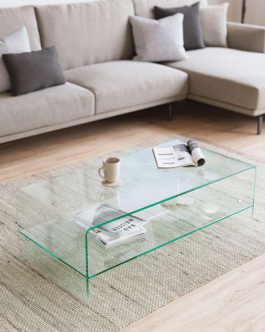 Table basse Burano en verre 110 x 55 cm