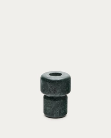 Signe small, green marble candlestick, 12 cm