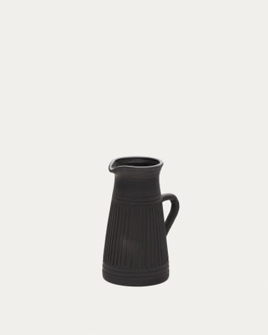 Vase Menre aus Terrakotta mit schwarzem Finish 26 cm