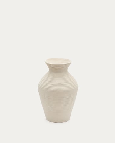 Vase Pria aus weißem Pappmaché 51 cm