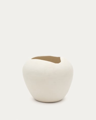 Mimum, white papier mâché vase, 32.5 cm