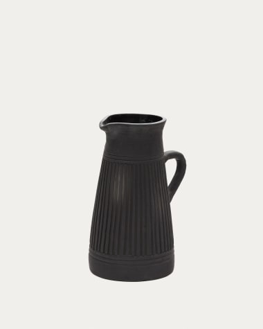 Vase Menre en terre cuite finition noire 34 cm