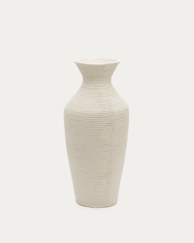 Pria white, papier mâché vase, 72 cm