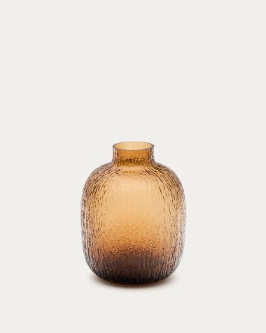 Vase Shali en verre marron 23,5 cm