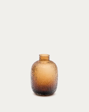 Vase Shali en verre marron 20,5 cm