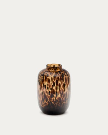 Vase Panth en verre marron 25,5 cm