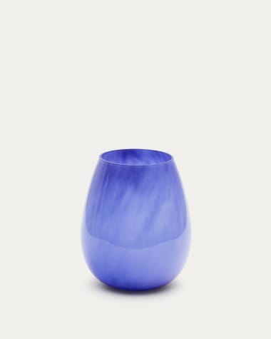 Kelse blue glass vase, 26 cm