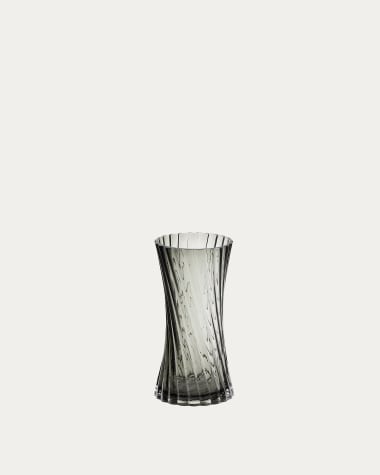 Arep grey glass vase, 22.5 cm