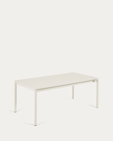 Zaltana extendable outdoor table made of aluminium in a light grey finish, 180 (240) x 100 cm