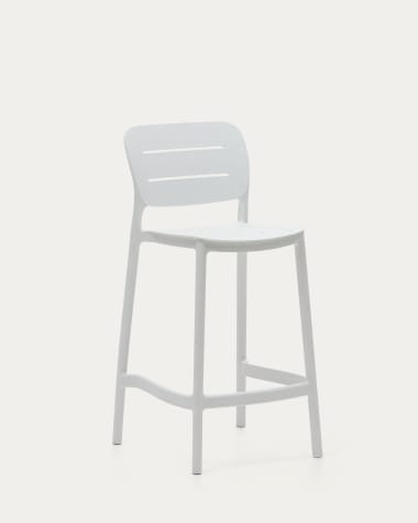 Morella stackable outdoor stool in white, 75 cm in height