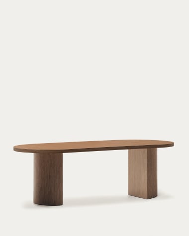 Table Nealy en placage de noyer, finition foncée 240 x 100 cm