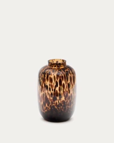 Vase Panth en verre marron 30 cm