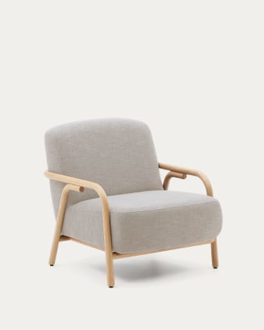 Fauteuil Sylo beige en bois de frêne FSC 100 %