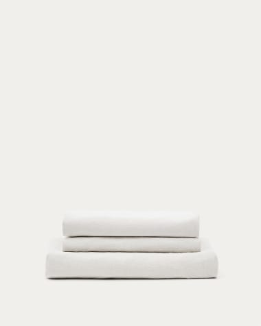 Nora 3-seater sofa cover in ecru linen and cotton