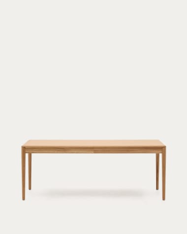 Uitschuifbare tafel Lenon van eikenfineer en massief eikenhout FSC Mix credit naturel 200(280)x90 cm