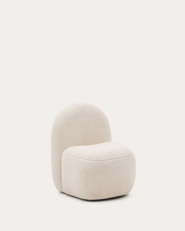 Bucky child’s armchair in white bouclé