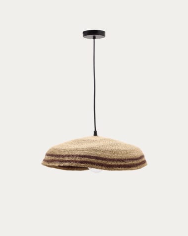Vinyola ceiling lamp made of natural fibres with a natural and black finish Ø 44 cm