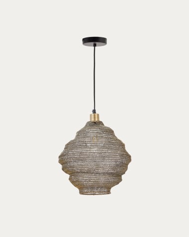 Lampada da soffitto Sarraco in metallo dorato Ø 30 cm