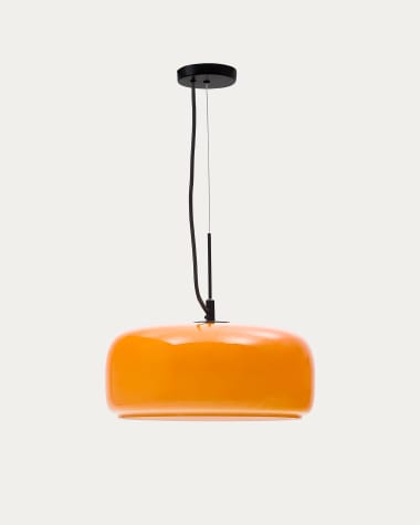 Reig orange glass ceiling lamp, Ø 38 cm