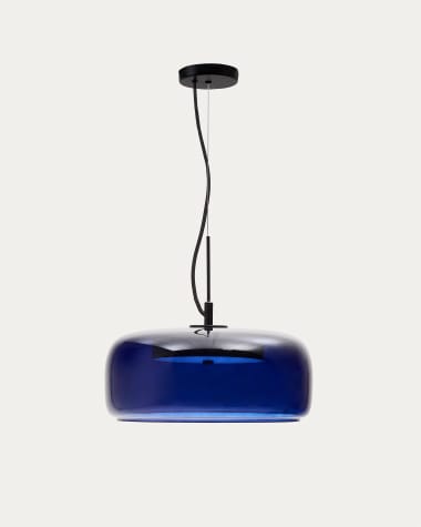 Reig plafondlamp van blauw glas Ø 38 cm