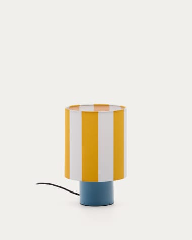 Ciral metal table lamp in a blue painted finish.