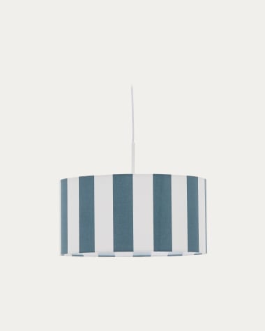 Ciral ceiling lamp shade with blue and white stripes, Ø 40 cm