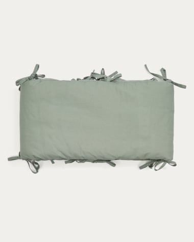 Protecteur pour berceau Laily 100 % coton bio vert 180 x 30 cm