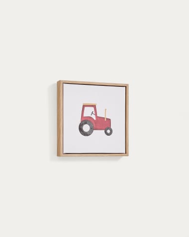 Tableau Pecky avec motif de tracteur rouge 20 x 20 cm