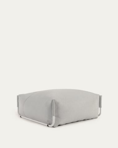 Σκαμπό καναπέ εξωτ. χώρου Square, 100% αρθρωτός, ανοιχτό γκρι, λευκό αλουμίνιο, 105x101εκ