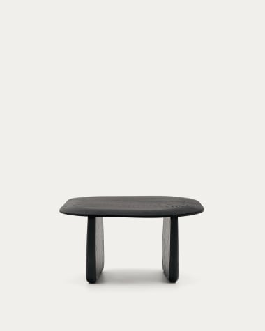 Pirita side table made from solid oak wood in a black finish, 70.6 x 70 cm FSC 100%