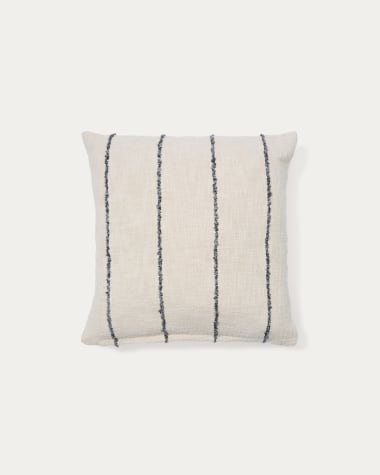 Liba beige cotton cushion cover with beige fantasy stripes, 50 x 50 cm